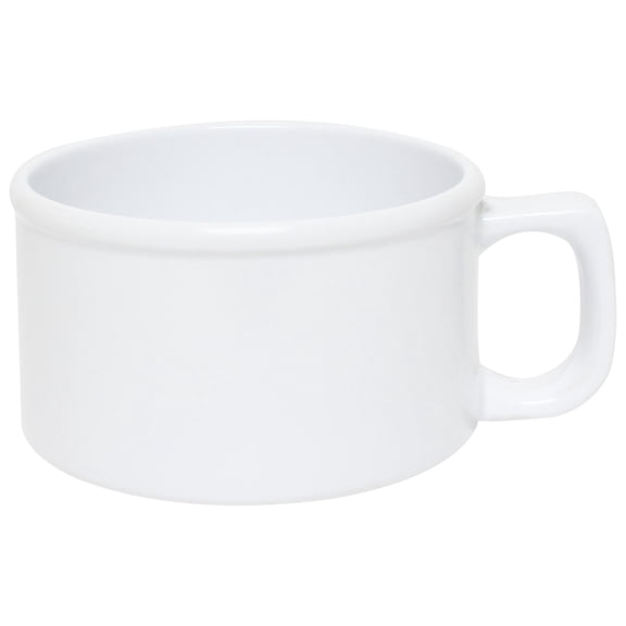 Excellante Color White melamine dinnerware collection 10 oz, 4" soup mug, white, comes in dozen