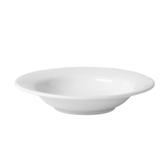 Excellante Color white melamine dinnerware collection 8 oz, 7 3/4" wide rim salad bowl,white, comes in dozen