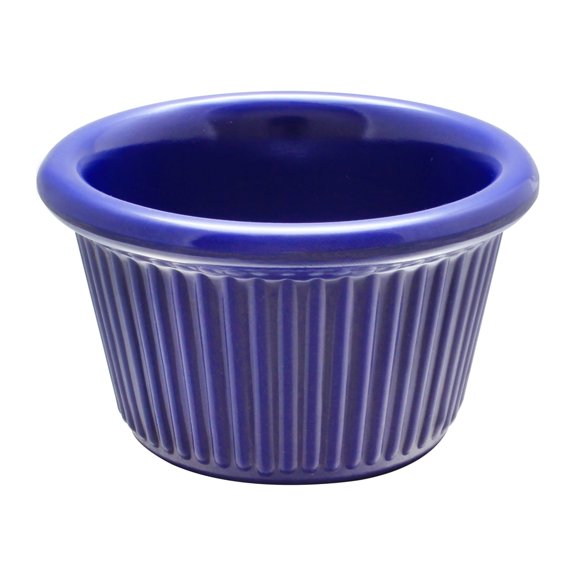 Excellante Fluted Melamine Ramekin Collection 1-1/2 oz., 2-1/2" Fluted Ramekin, Cobalt Blue, Comes in Dozen