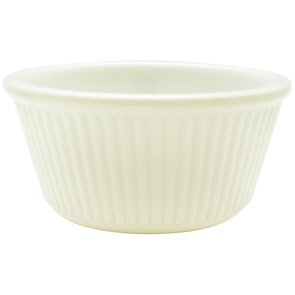 Excellante Fluted Melamine Ramekin Collection 3 oz., 3-1/8" Fluted Ramekin, Bone, Comes in Dozen