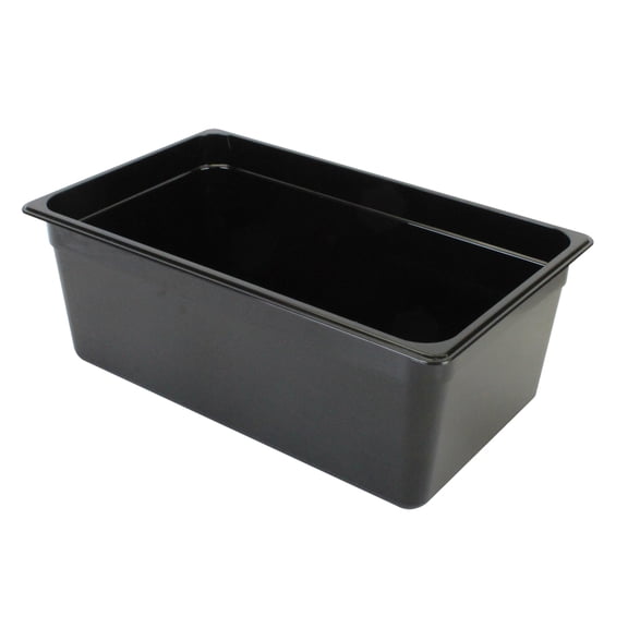 Excellante Full size 8" deep polycarbonate food pan, black, NSF certified, comes in each