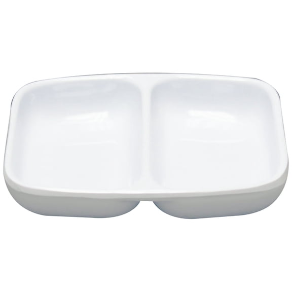 Excellante Imperial melamine dinnerware collection 2 oz, 3 3/8" x 2 3/4" twin sauce dish, comes in dozen