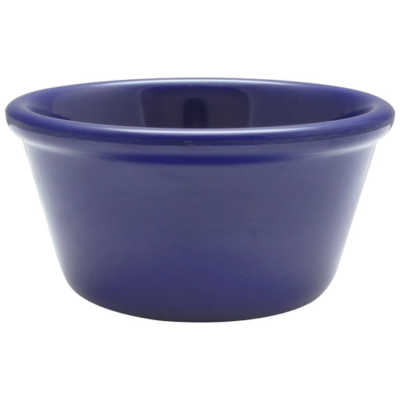 Excellante Melamine ramekin collection 4 oz, 3 3/8" smooth ramekin, cobalt blue, comes in dozen