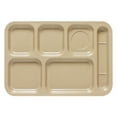 thumbnail image 1 of Excellante Milestone sand melamine dinnerware collection 14 1/2" x 10" right hand 6 compartment tray, comes in dozen, 1 of 2