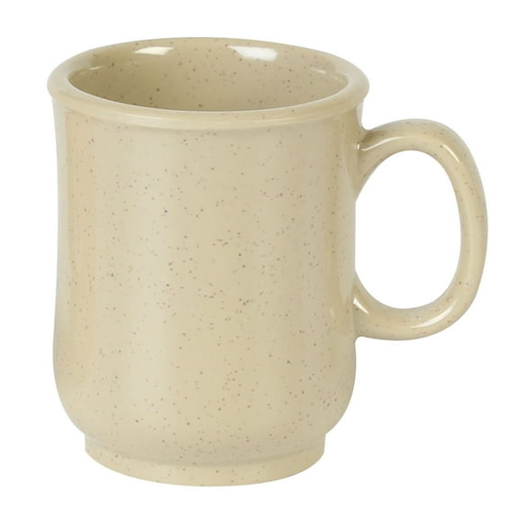 Excellante Milestone sand melamine dinnerware collection 8 oz, 3" bulbous mug - sand, comes in dozen