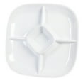 thumbnail image 1 of Excellante Passion White Melamine Dinnerware Collection 15 x 15 inch Chip and Dip Platter, 1.75 inch Deep, Comes in Each, 1 of 2