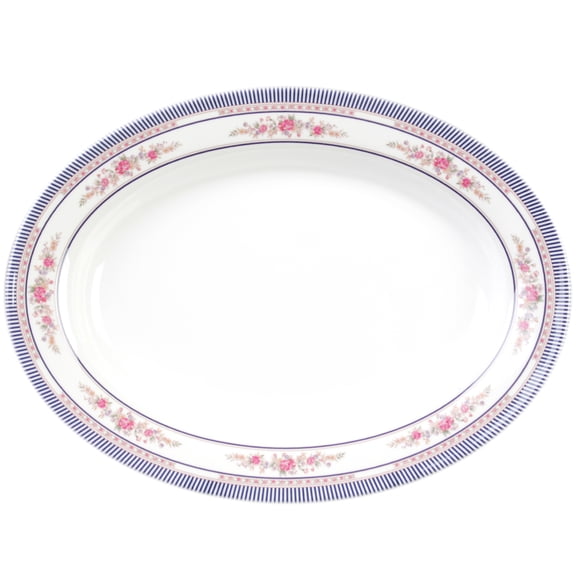 Excellante Rose Melamine Dinnerware Collection 9" x 6 5/8" Platter, Comes in Dozen