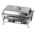 thumbnail image 1 of Excellante Stainless steel 8 quart full size ractangular chafer, foldable frame, comes in set, 1 of 2