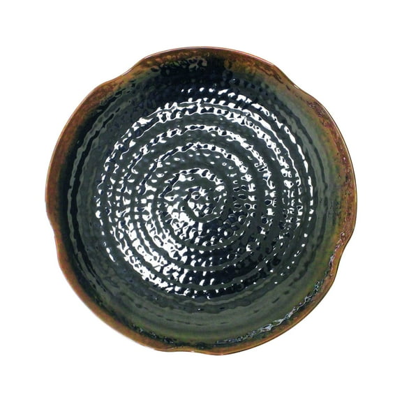 Excellante Tenmoku Melamine Dinnerware Collection 12" Lotus Shape Plate, Comes in Dozen