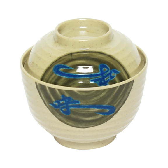 Excellante Wei Melamine Dinnerware Collection 9 Oz, 4" Miso Bowl W/ Lid, Comes in Dozen