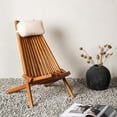 thumbnail image 1 of Excellaz Co., Ltd. DREAMPATIO AMAYA Folding Wooden Outdoor Chair BrownWithCushion, 1 of 5