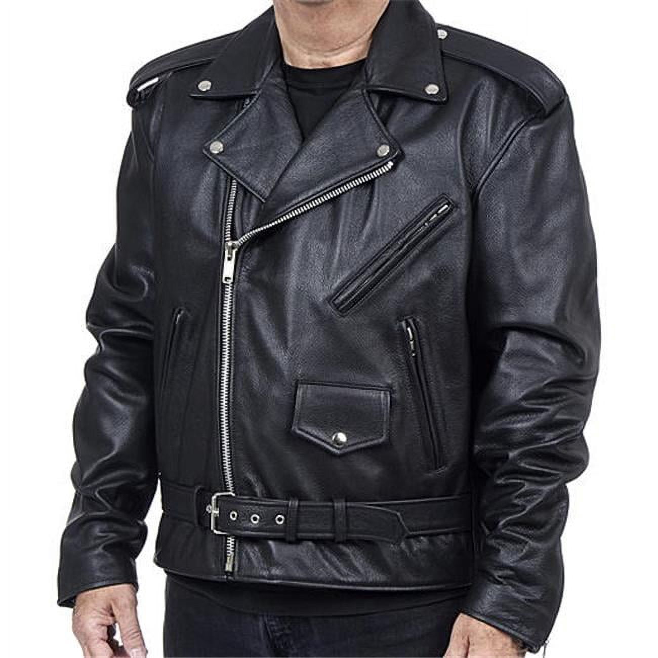 Excelled 7996BM Mens Big & Tall Asymmetrical Biker Leather Jacket&