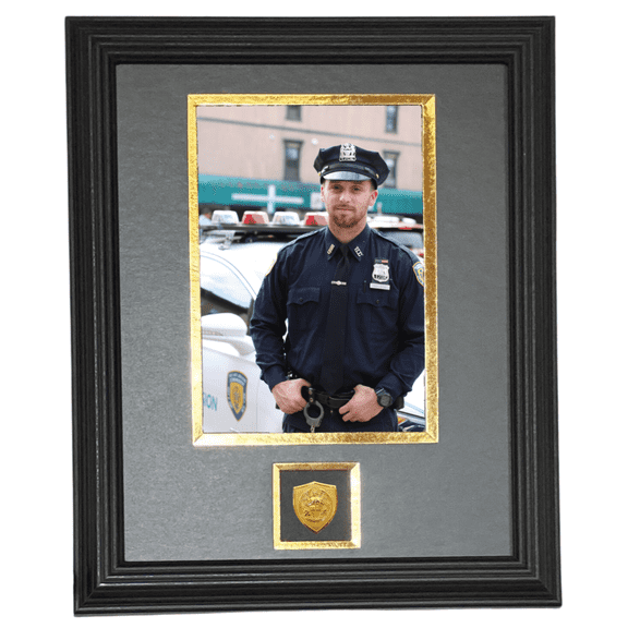 Excellence Police Photo Frame, Contemporary Black  8" x 10" for 5" x 7" Photo