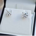 thumbnail image 1 of Excellent 1.00Ct Round Cut Lab Grown VS1/DF Diamond Solitaire Stud Earrings Solid 14k White Gold, 1 of 2