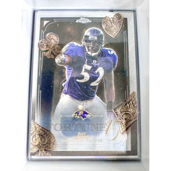 Excellent 2025 Topps Chrome Fortune 15 Ray Lewis FT-RL Baltimore Ravens Football Card Baltimore Ravens NFL Football Trading Card