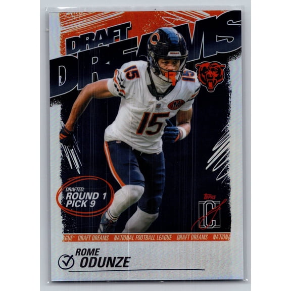 Excellent 2025 Topps Composite Draft Dreams Rome Odunze DD-17 Chicago Bears Football Card Chicago Bears NFL Football Trading Card