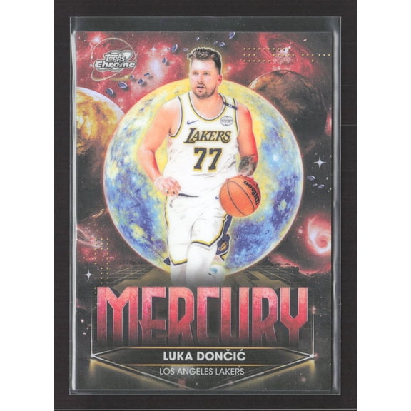 Excellent 2026 Topps Chrome Mercury Luka Doni PPM-7 Los Angeles Lakers Basketball Card Los Angeles Lakers NBA Basketball Trading Card