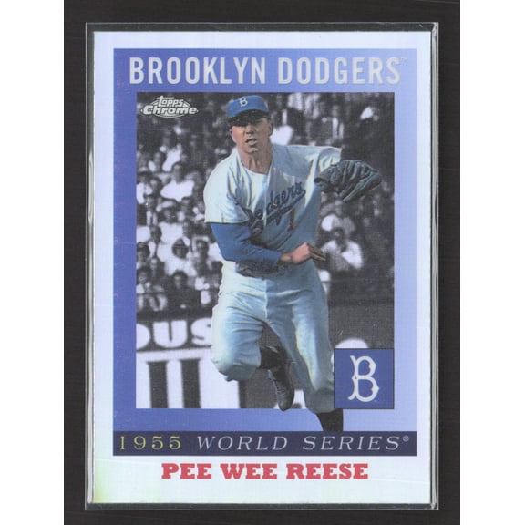 Excellent Brooklyn Dodgers Pee Wee Reese 2025 Topps Chrome 1955 World Series #55WS-2 Baseball Card