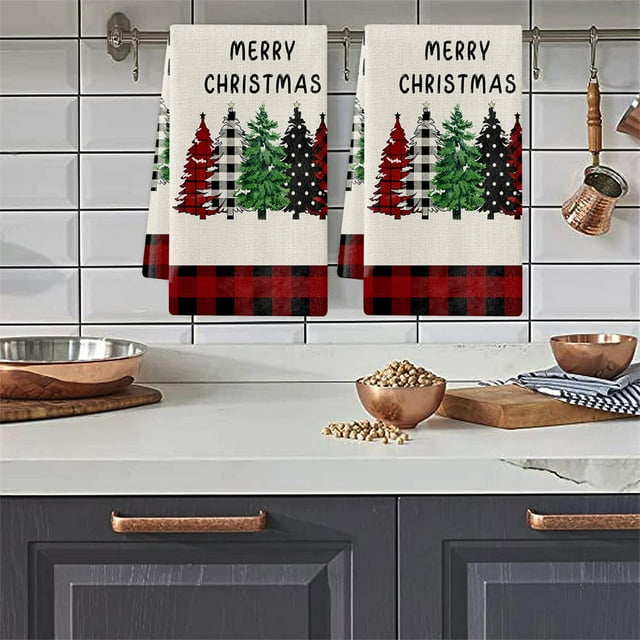 Excellent Dish Towel Durable Microfiber Kitchen Towel Christmas Styles