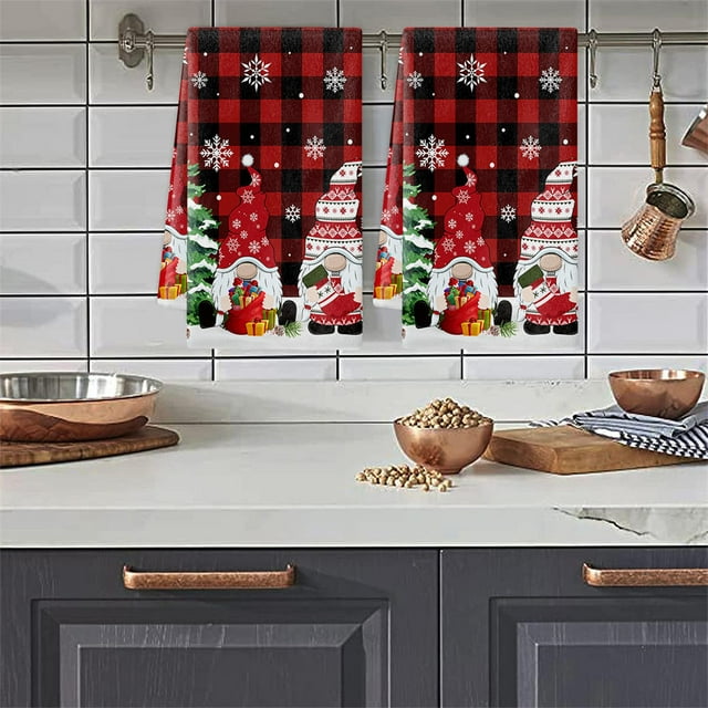 Excellent Dish Towel Durable Microfiber Kitchen Towel Christmas Styles