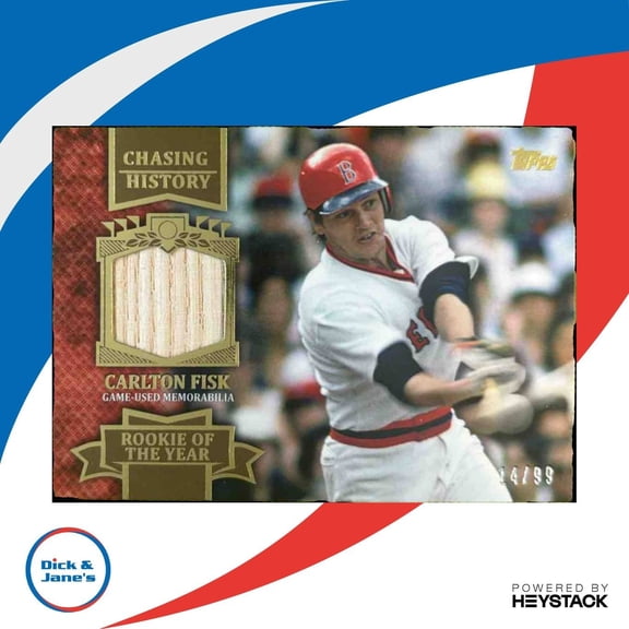 Excellent Flagship Carlton Fisk CHR-CF Chasing History Relics Gold Topps Baseball Card