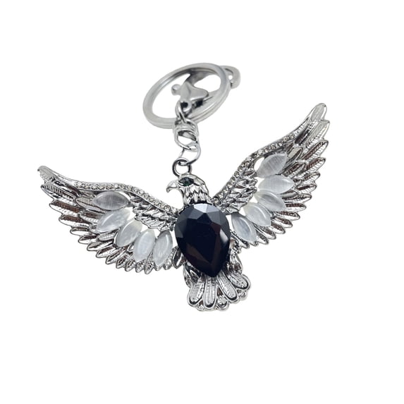 Excellent Gift Keychain Featuring Hawks And Eyes Stone Vintage Motifs Sturdy For Daily Use Or As Decorative Accessory