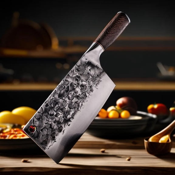 Excellent Sharpness and Durability Fish Kitchen Knife with Wooden Ergonomic Design, Multi-functional Meat Cleaver for Professional Restaurant, Easy To Clean and Maintain