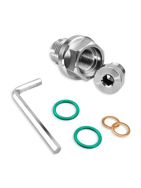 Excellent Stainless Steel Self-Tapping Oil Drain Plug Repair Kit, 1pc M14x1.5 Thread Design, with Sealing O-Loops, Copper Washers, Hex Wrench for Stripped M12/M14 Automotive Engine Oil Pans