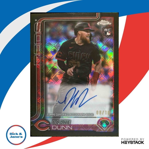 Excellent Topps Chrome LogoFractor RA-BD Blake Dunn Rookie Autograph Black Refractor Baseball Card