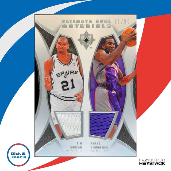 2007-08 Upper Deck Ultimate Collection Tim Duncan Amare Stoudemire DUM-DS Dual Materials /99