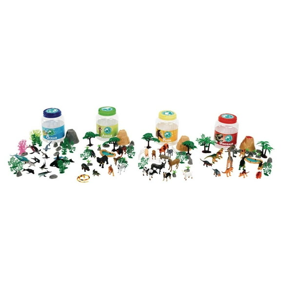 Excellerations Animal Bucket Playset - Set of All 4, 126 Pieces