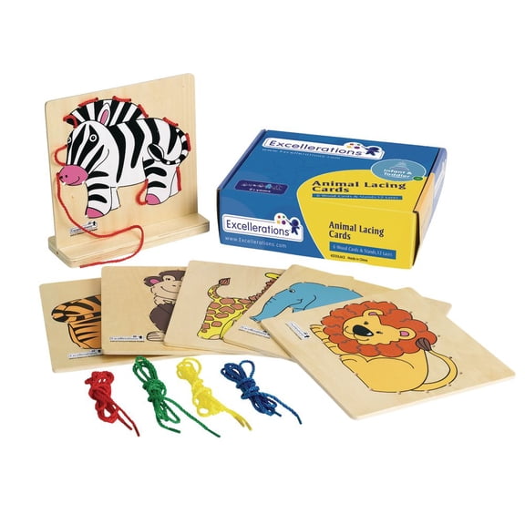 Excellerations Animal Lacing Cards - 6 Animals