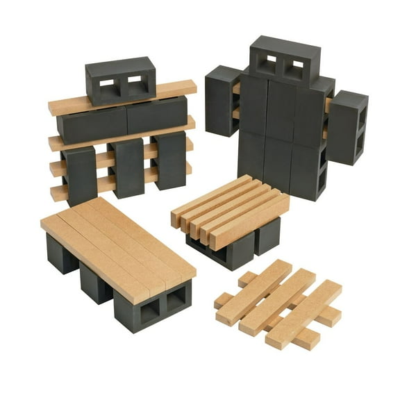 Excellerations Mini Blocks and Planks Tabletop Building Set - 40 pieces
