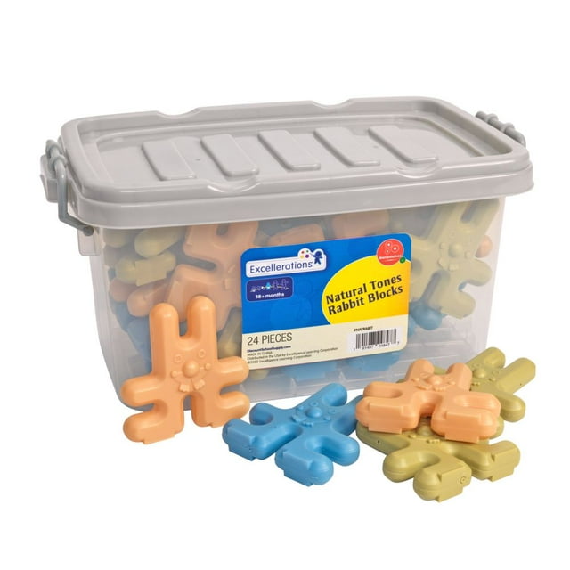 Excellerations Natural Tones Rabbit Blocks - 24 Pieces - Walmart.com