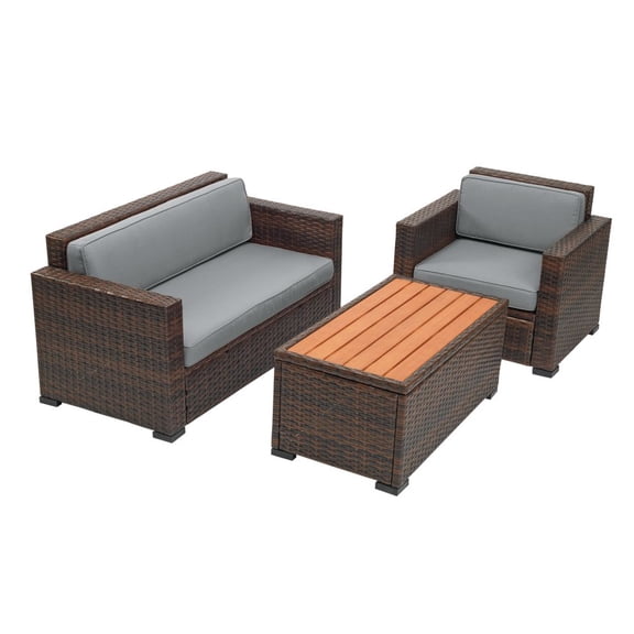 Excellerations Outdoor Wicker Furniture 3-Piece Set (Preschool Height)