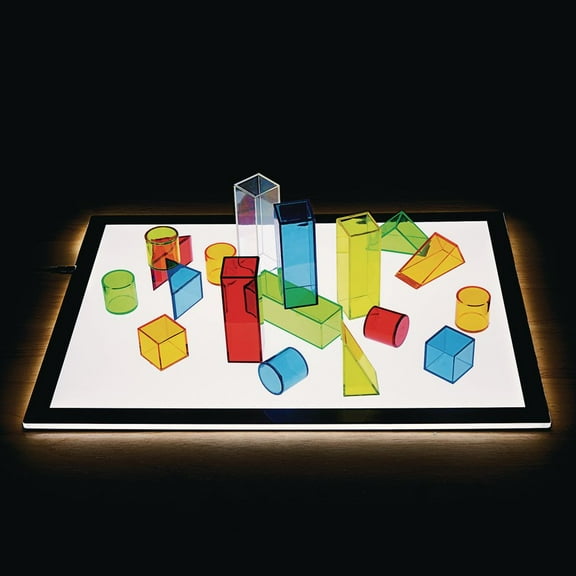 Excellerations STEM Translucent Light Blocks - Set of 100 in a Bin