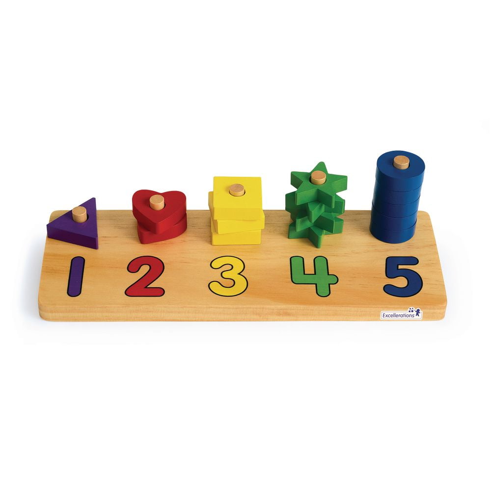 Excellerations? Wooden Shape Number Counter - Walmart.com