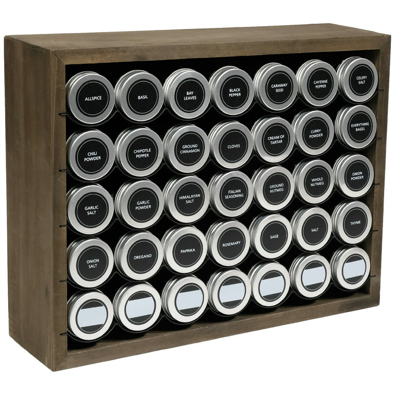 Excello Global Hanging Spice Rack - Includes 35 Glass Spice Jars