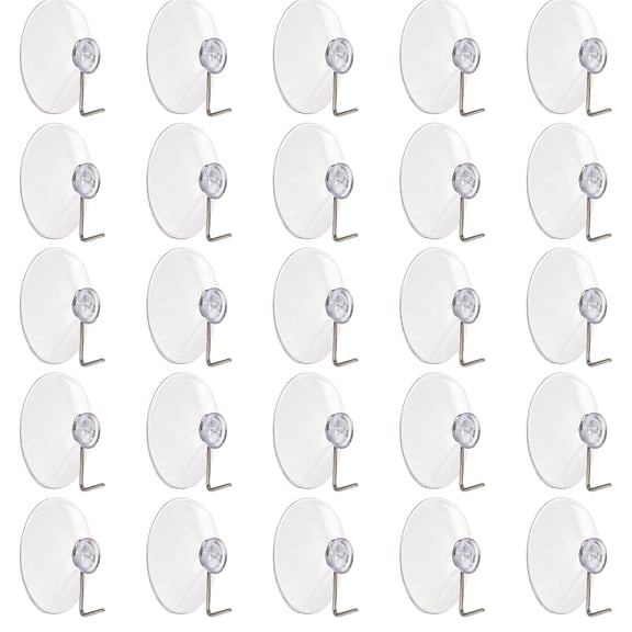 Excello Brands Suction Cup 1.75"W Hooks Clear 25/Pack (SC-25PK)