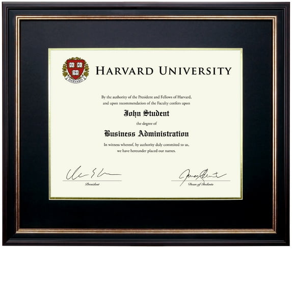 Excello Global Products 11" x 14" Double Mat Graduation Diploma Certificate Holder Wall Frame - 3 Colors Available - EGP-HD-0383
