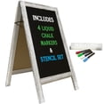 thumbnail image 1 of Excello Global Products 40" x 20" Wooden A-Frame Chalkboard - White Finish - EGP-CKB-0005, 1 of 9