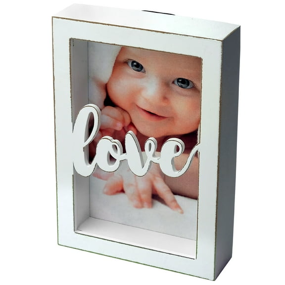 Excello Global Products 4x6" "Love" Shadow Box Frame - White - EGP-HD-0417
