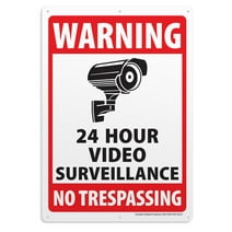 Excello Global Products 6-Pack Video Surveillance Sign, Rust Free Aluminum Reflective Metal Signs - EGP-HD-0225