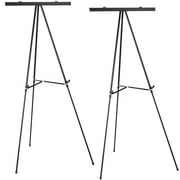 Excello Global Products Aluminum Flip-Chart Presentation Easel Stand: 2-Pack with Telescoping Legs, 70 Inches (Black) - EGP-HD-0039