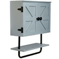 thumbnail image 1 of Excello Global Products Barndoor Bathroom Wall Cabinet, Space Saver Storage Cabinet Kitchen Medicine Cabinet with Adjustable Shelf and Towel Bar, Rustic Gray - EGP-HD-0355A, 1 of 7