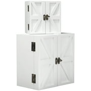 Excello Global Products Barndoor Keepsake Box Nested 5x5x4" in 8x8x5" - White - EGP-HD-0453-A