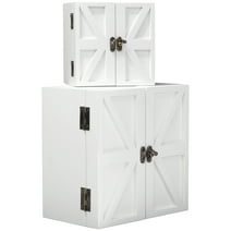 Excello Global Products Barndoor Keepsake Box (Nested 5x5x4" in 8x8x5") - White - EGP-HD-0453-A