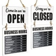 thumbnail image 1 of Excello Global Products Business Hours Hanging Chalkboard White Welcome Chalk Boards for Restaurant Door Sign (Double Sided Open/Closed) Hangable & Decorative (White) - EGP-HD-0310B, 1 of 4