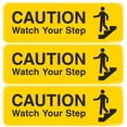 thumbnail image 1 of Excello Global Products Caution Watch Your Step Sign: for Business Restaurants Offices Indoor Outdoor Use Easy to Mount Informative Plastic Sign with Symbols 9x3, Pack of 3 (Yellow) - EGP-HD-0268A, 1 of 5