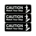 thumbnail image 1 of Excello Global Products Caution Watch Your Step Wall Sign 9x3 Black/White 3Pk, 1 of 3